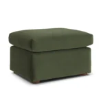 Marina 28.5_ Velvet Ottoman - Hale Fir Green