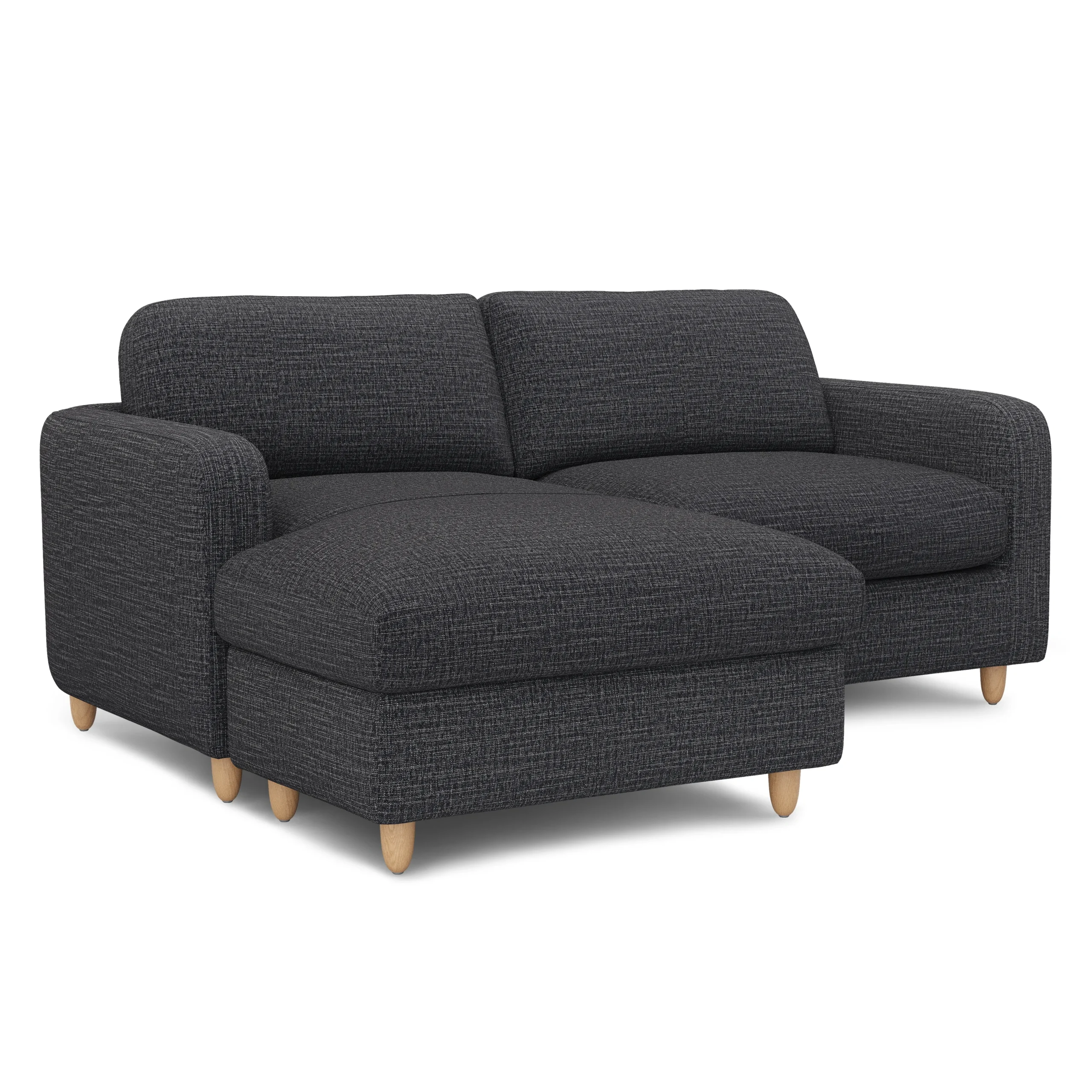 Vati 80_ Left Storage Sectional - Natural Oak and Napa Charcoal - Image 3