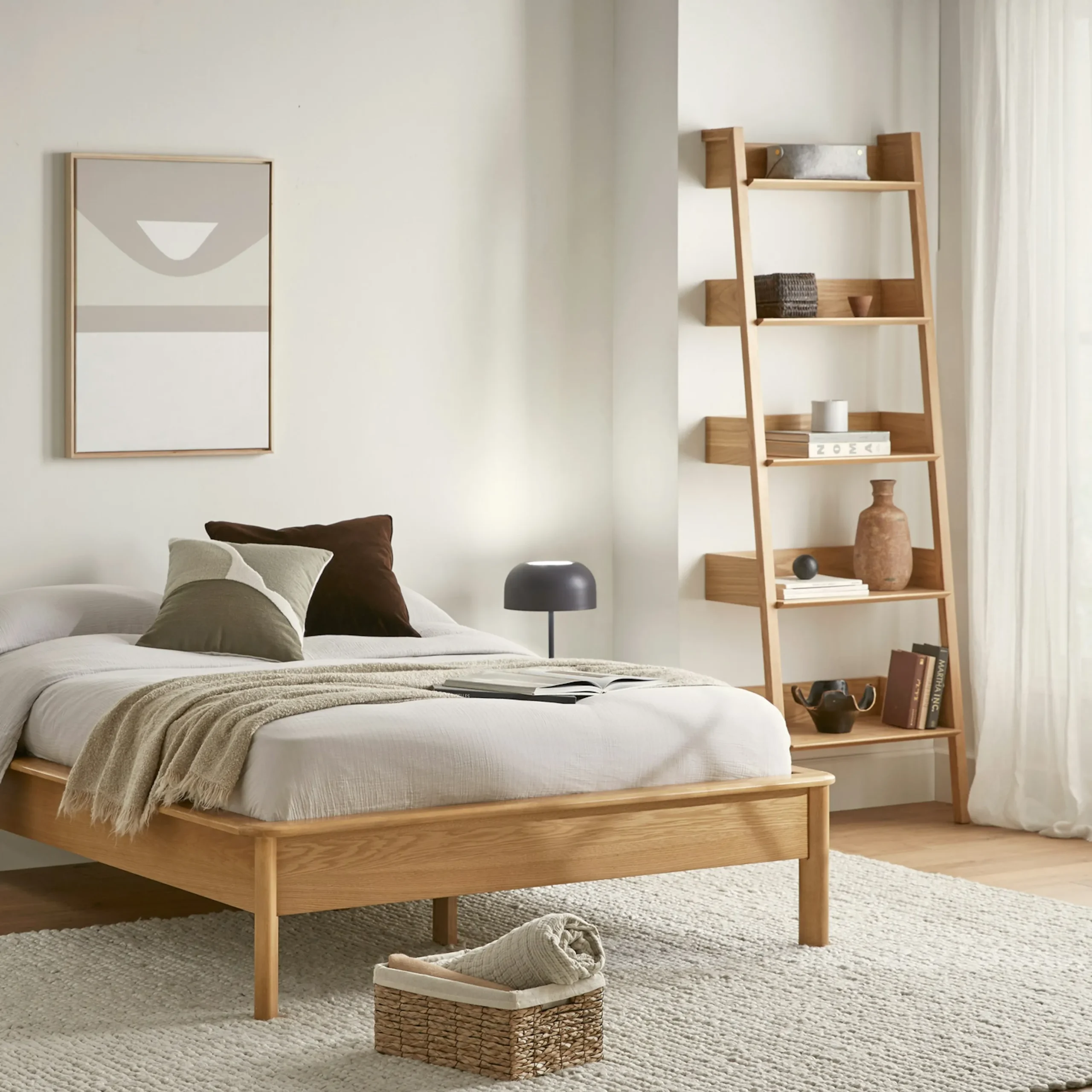 Fantol 26.5_ Shelving Unit, Narrow - Natural Oak