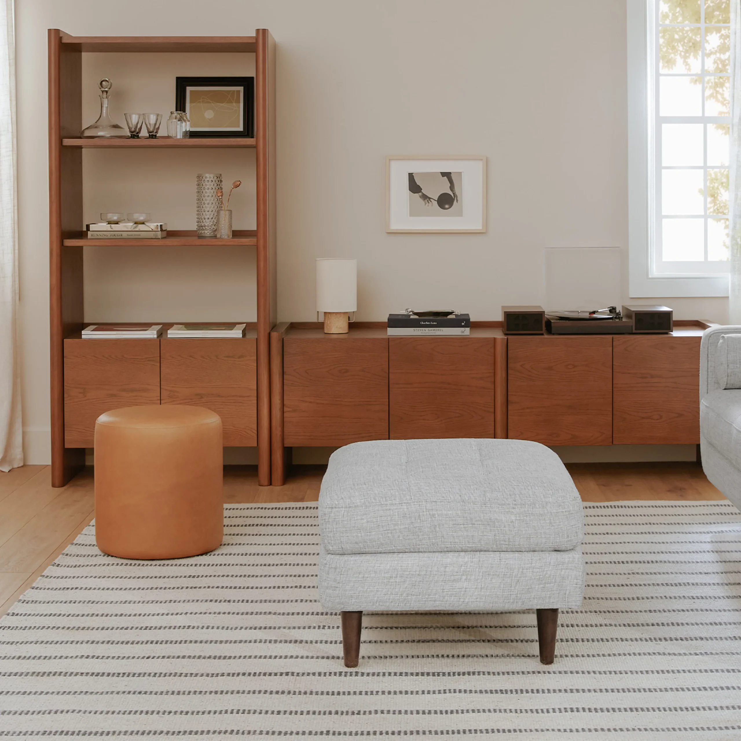Torme 34_ Bookcase with Storage, Tall - Smoked Oak - Image 3
