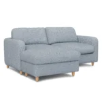Vati 80_ Left Storage Sectional -  Natural Oak and Silver Light Blue
