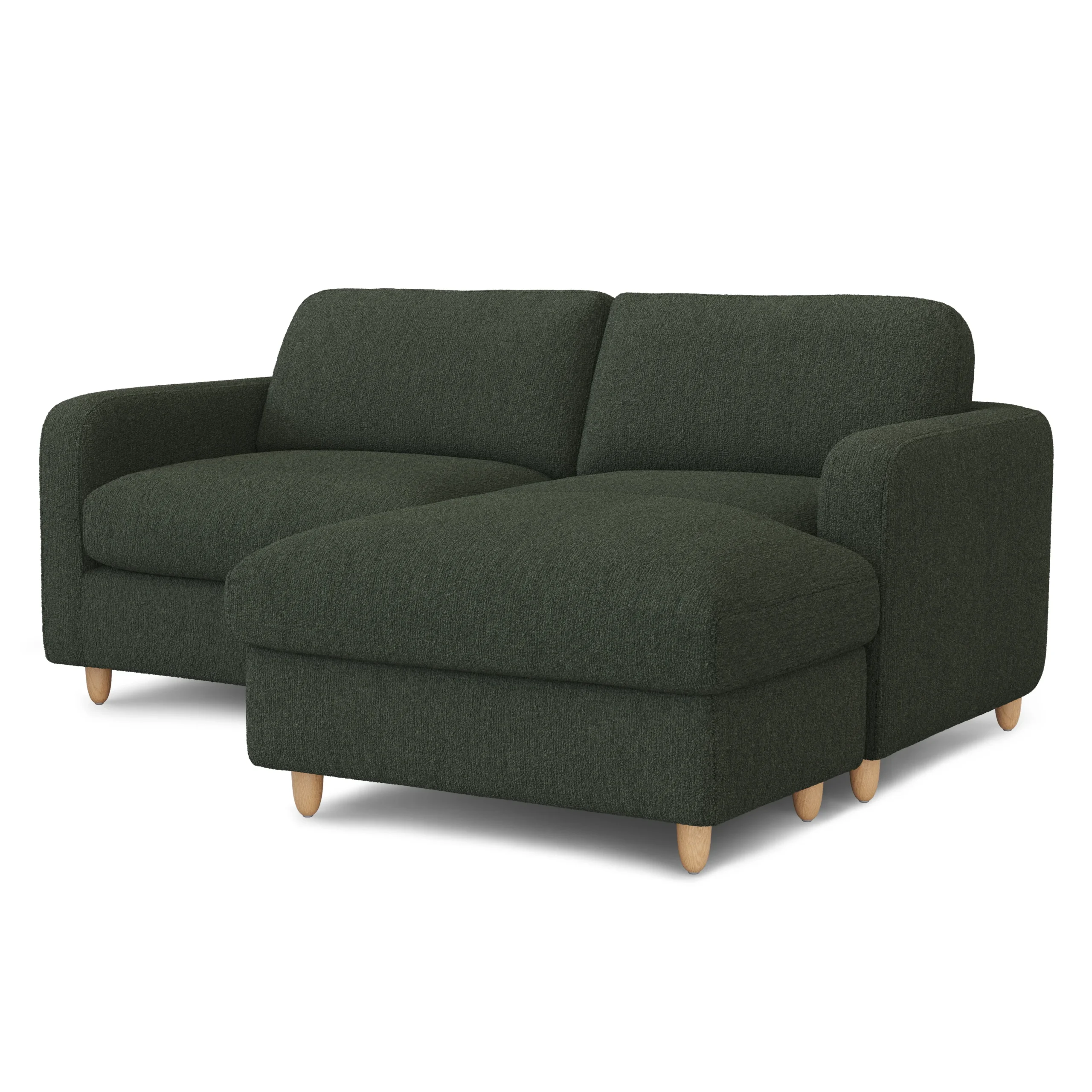 Vati 80_ Right Storage Sectional - Natural Oak and Green Wool Bouclé - Image 7