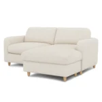Vati 80_ Right Storage Sectional - Natural Oak and Ivory Wool Bouclé