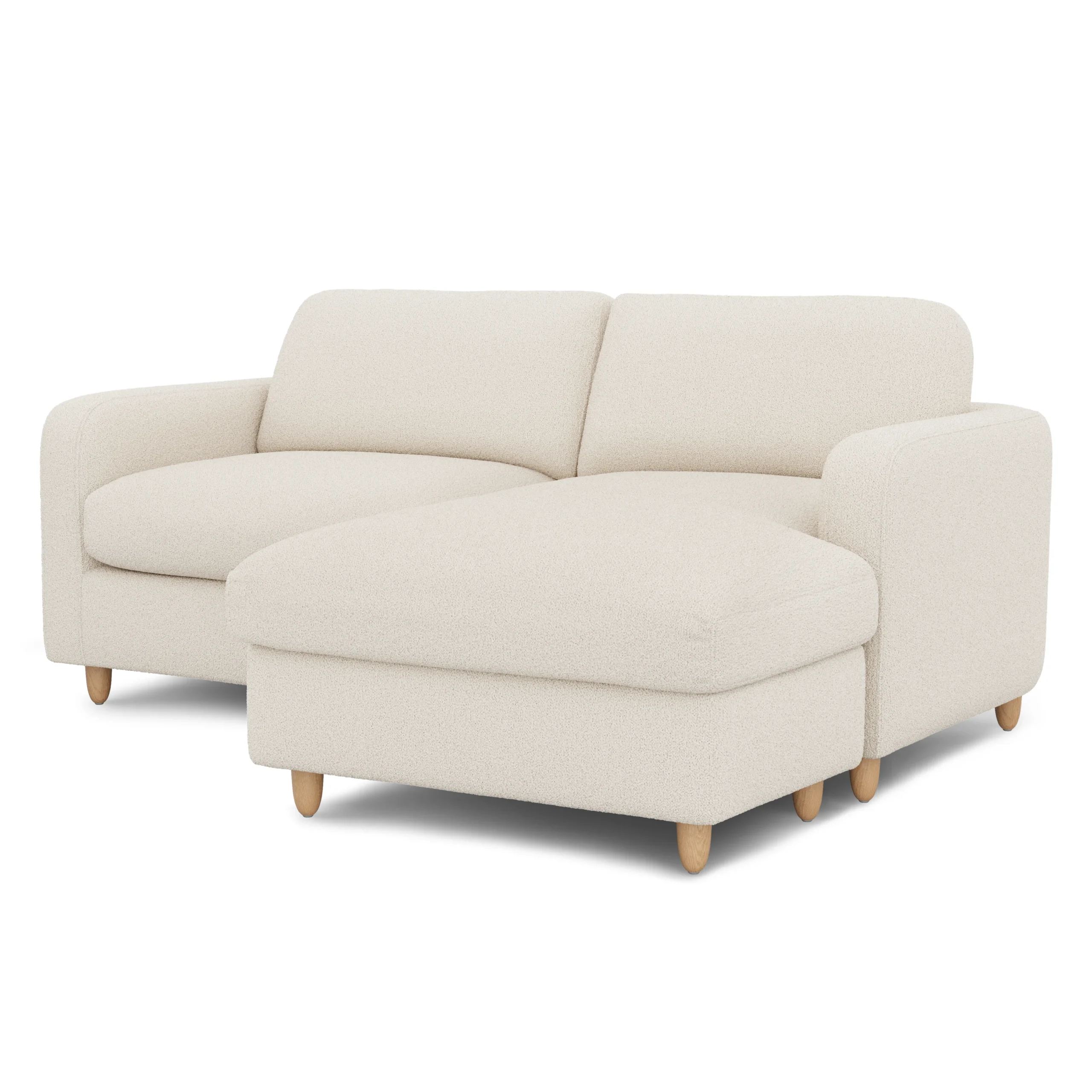 Vati 80_ Right Storage Sectional - Natural Oak and Ivory Wool Bouclé - Image 12