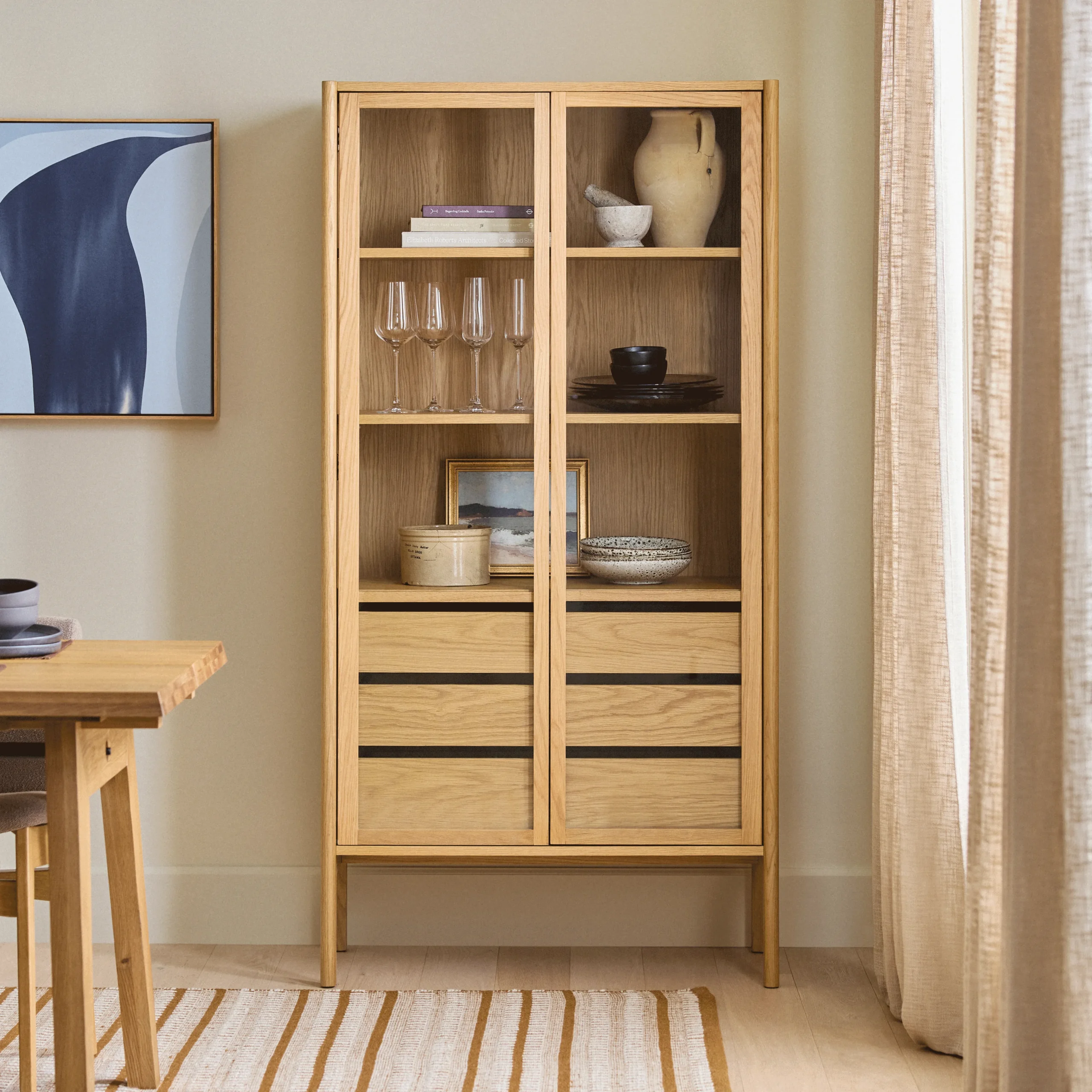 Mysen 35.5_ Glass Cabinet - Natural Oak - Image 3