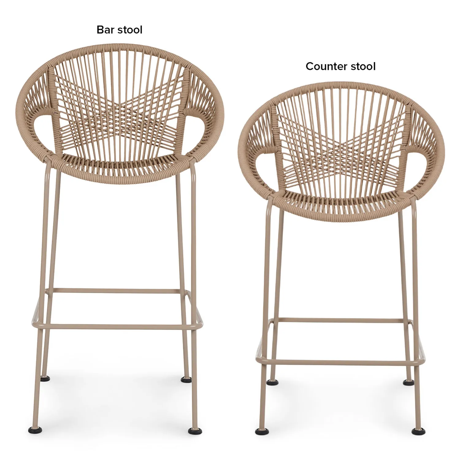 Kasiko Outdoor Bar Stool - White Pepper - Image 4