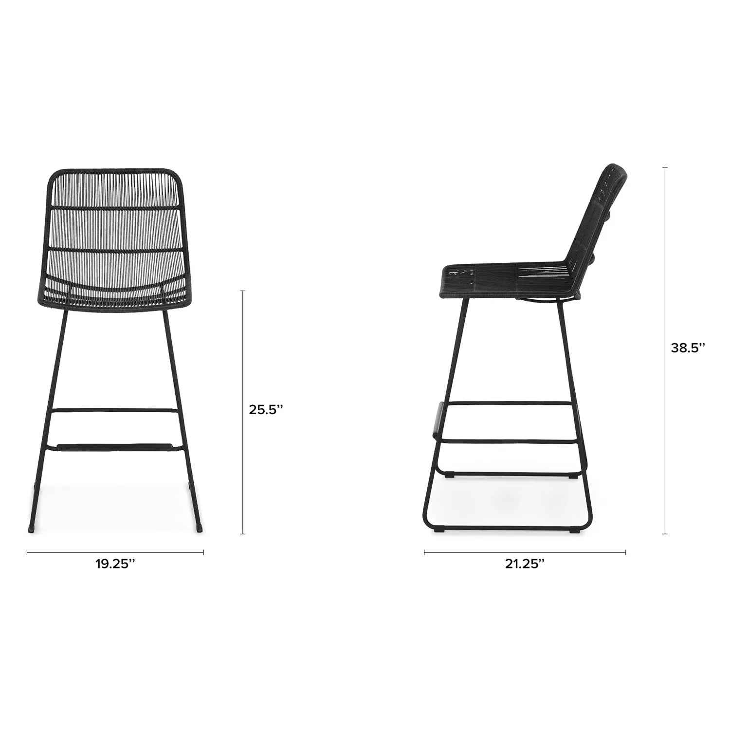 Selka Outdoor Counter Stool - Black - Image 4
