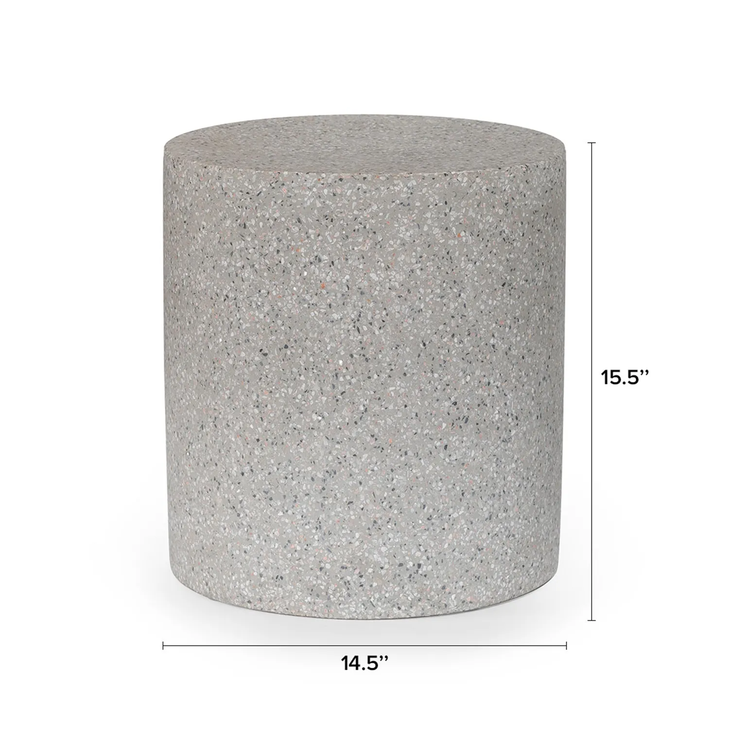 Solina Outdoor Stool - Gray Terrazzo - Image 3