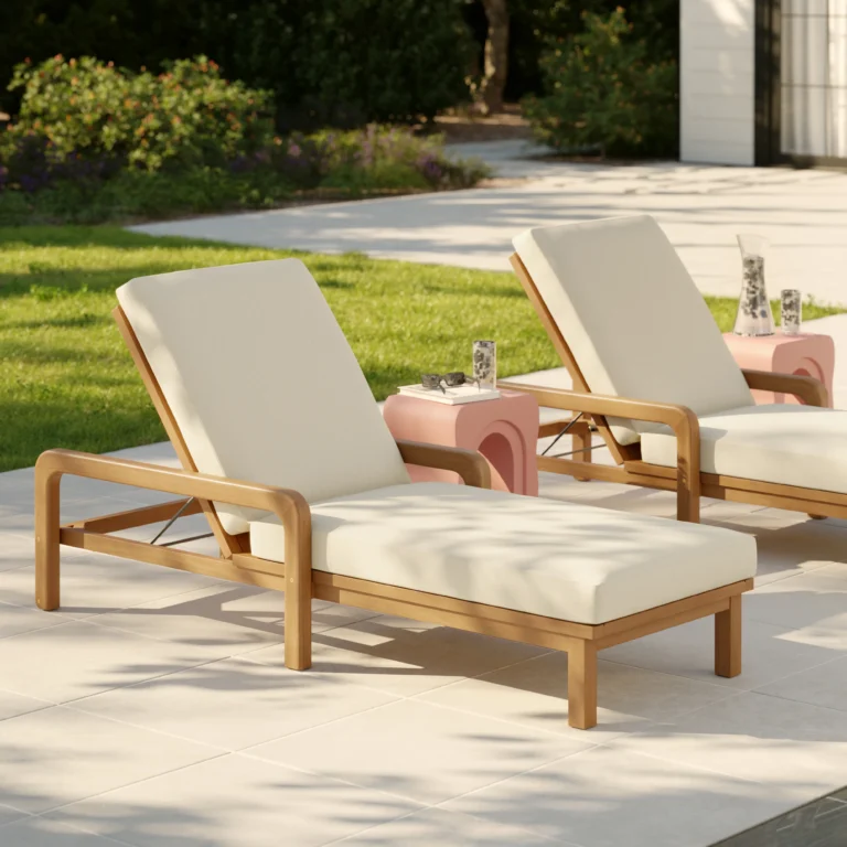 Laholm 78_ Outdoor Chaise Lounge - Dravite Ivory