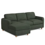 Vati 90.5_ Left Storage Sectional - Natural Oak and Green Wool Bouclé