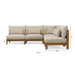 Cove 102.75_ Outdoor Armless Modular Sectional - Basket Beige
