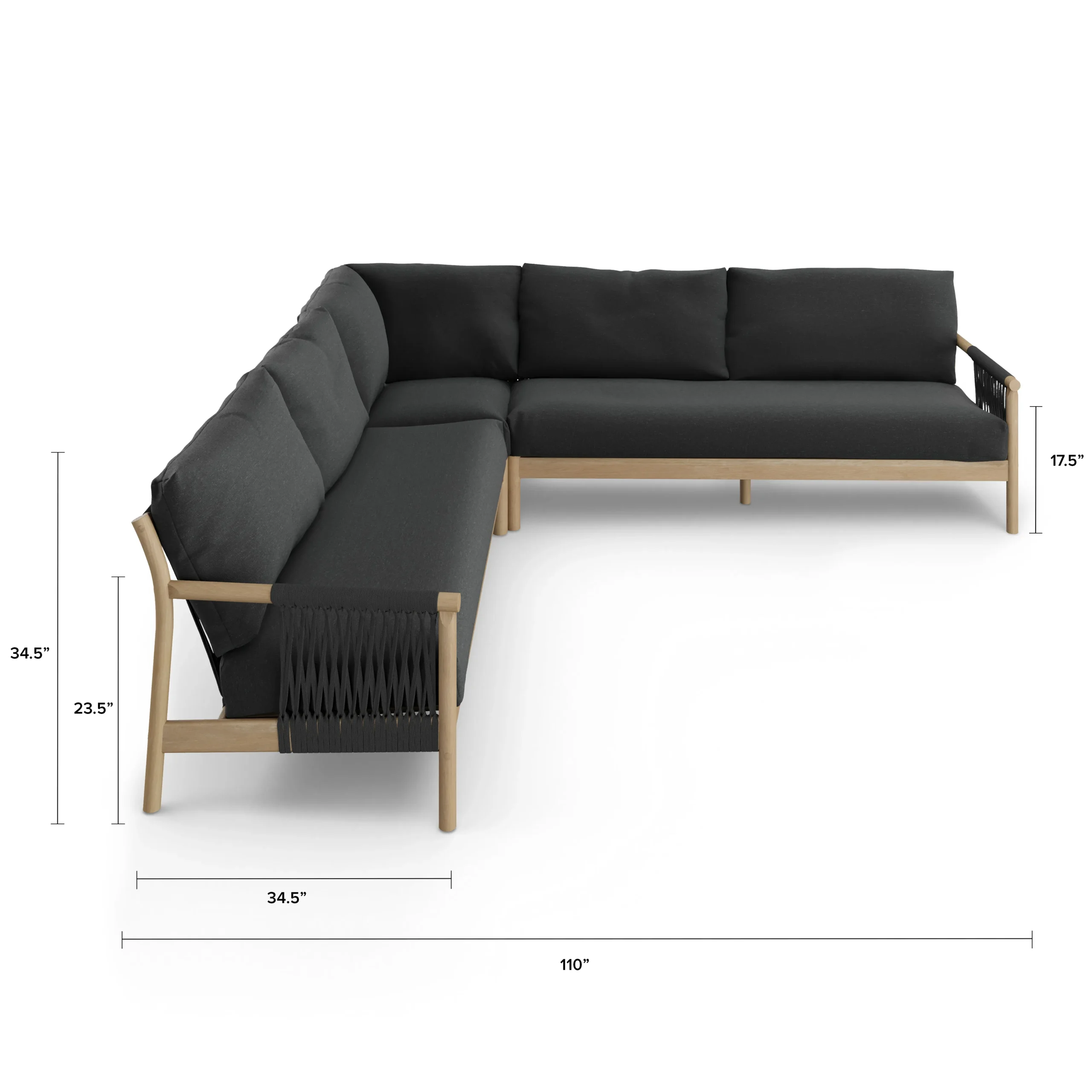 Rosa 110_ Outdoor Sectional Set - Dravite Black - Image 13