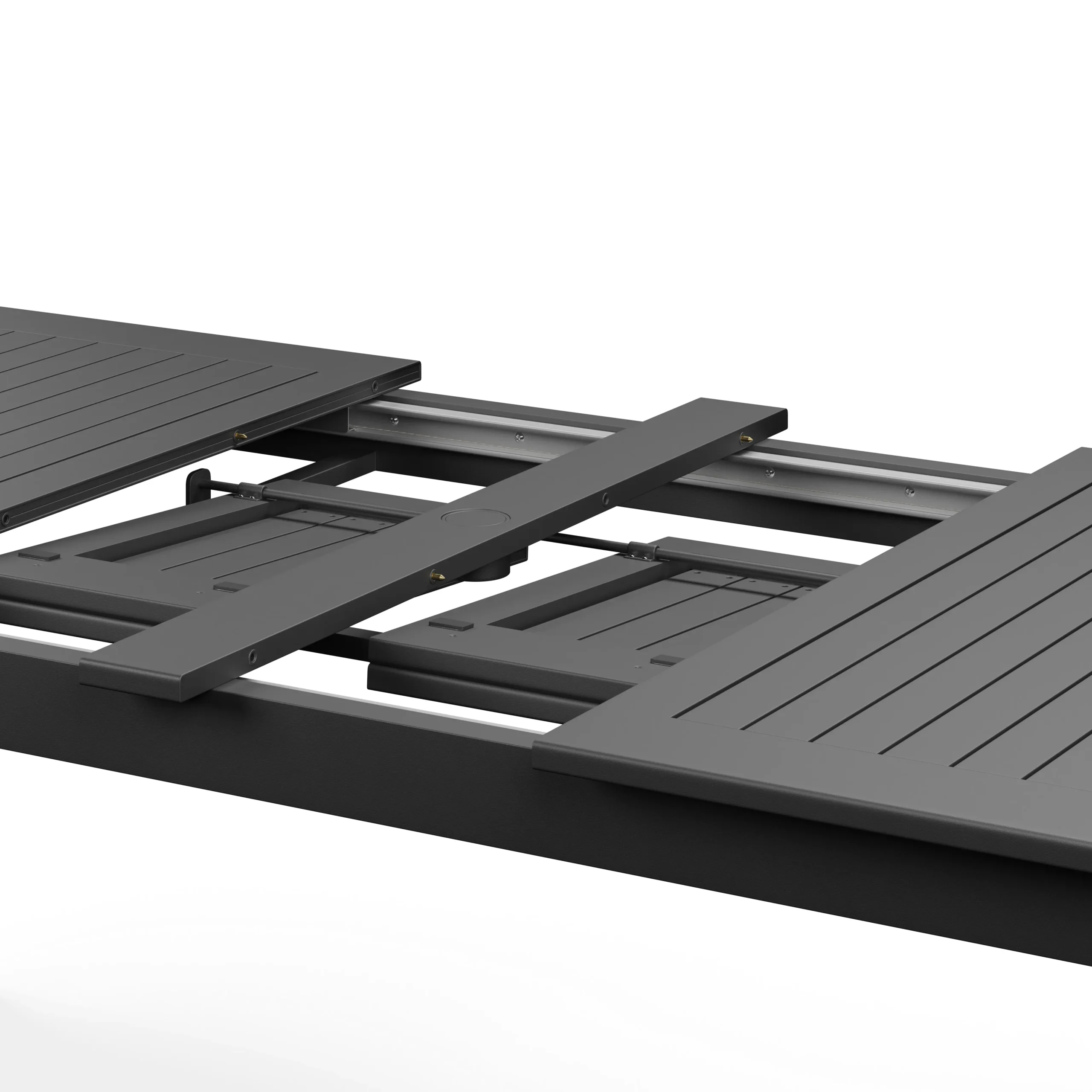 Fisk 75.5_ - 96_ Outdoor Extendable Dining Table - Black - Image 13