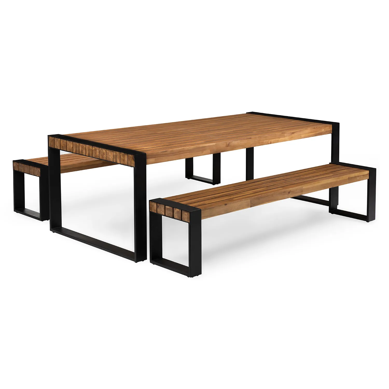 Lubek 94.5_ Outdoor Dining Set - Tuscan Brown - Image 3