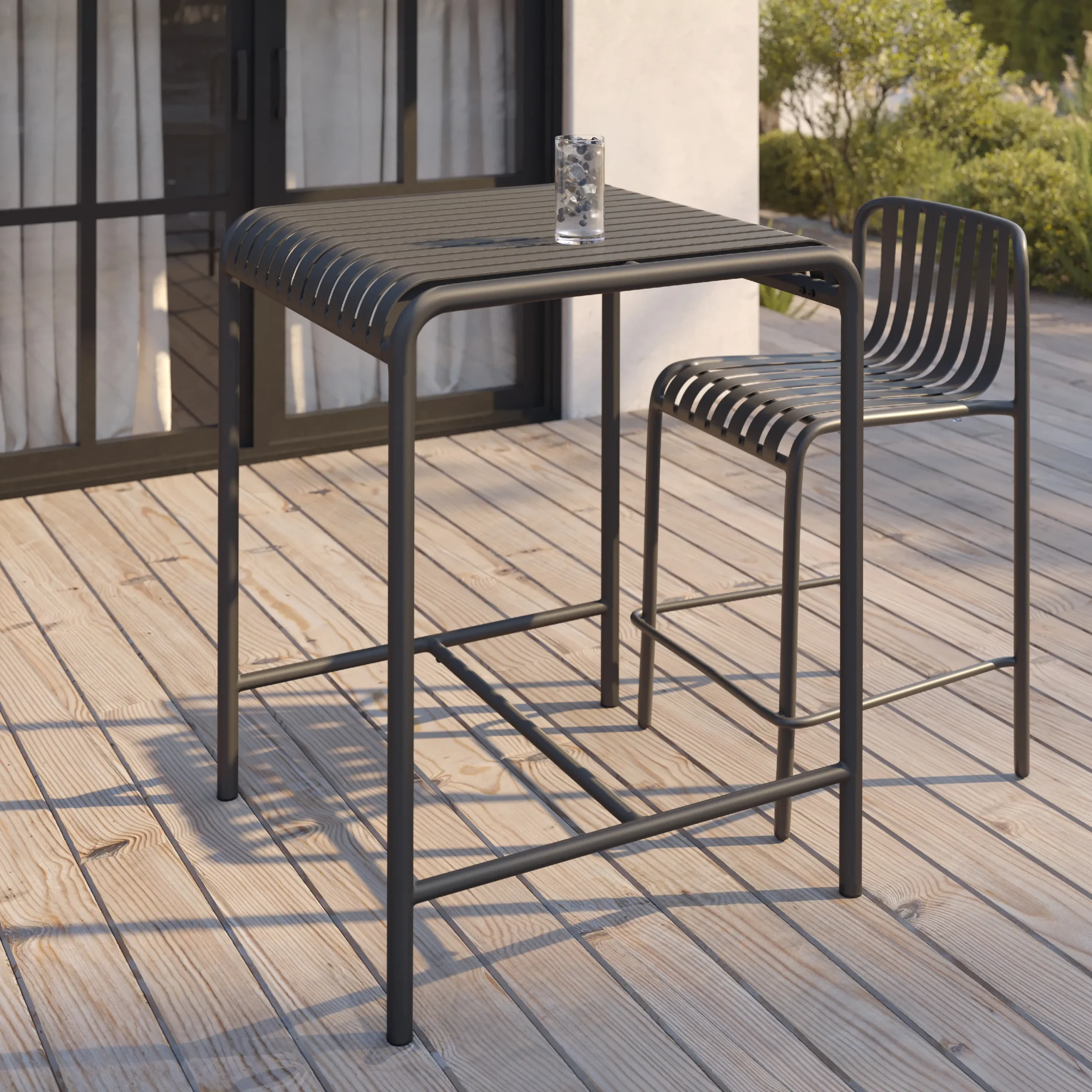 Sarek 29.5_ Outdoor Bar Table - Black