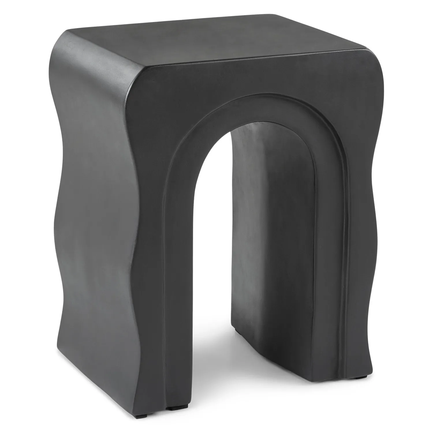 Bixby Outdoor Concrete Side Table - Sea Black - Image 12