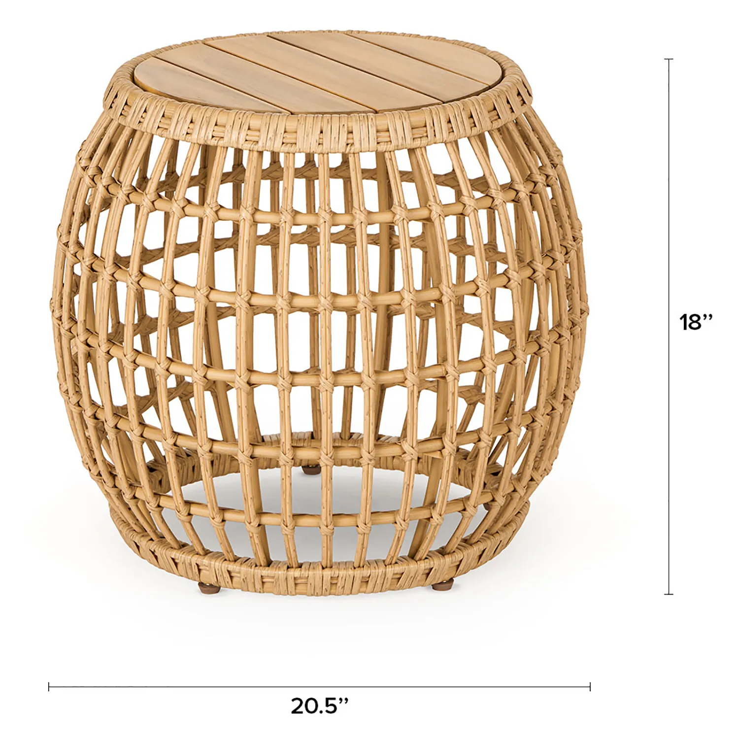 Calova Outdoor Side Table - Resin Wicker - Image 2
