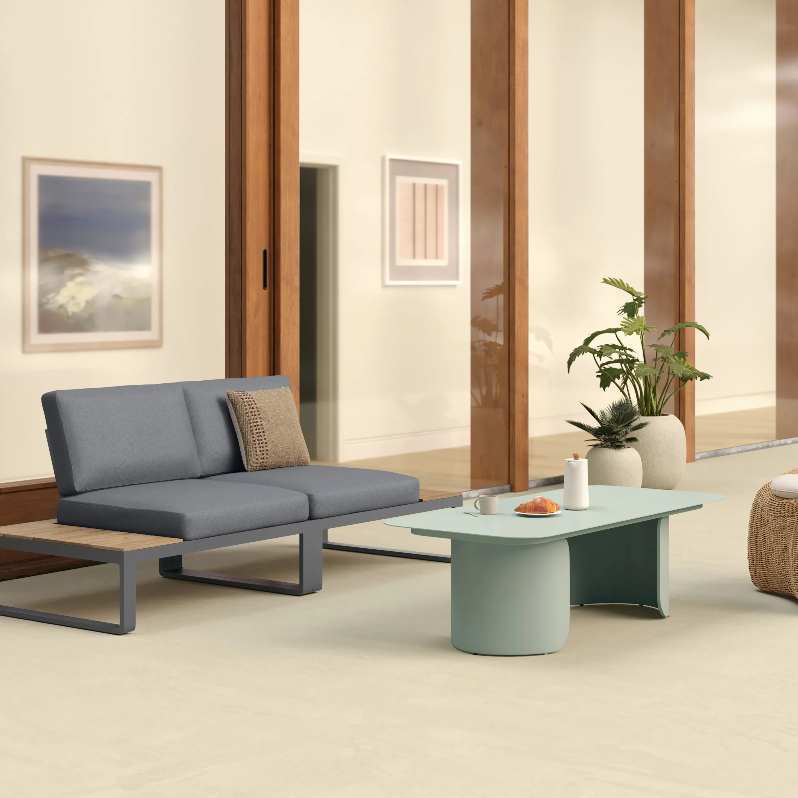 Skane 48_ Outdoor Coffee Table - Green - Image 5