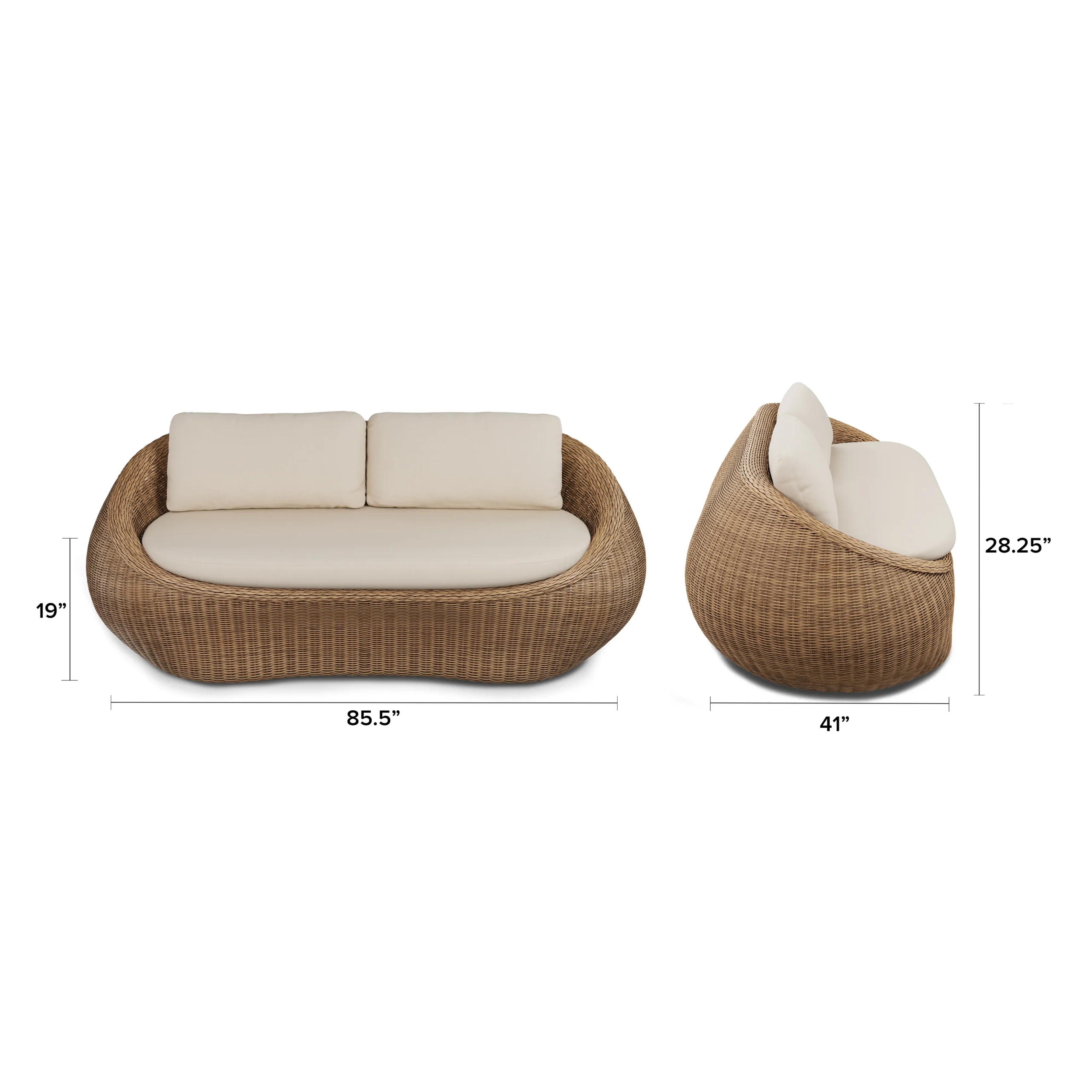 Avila 85.5_ Outdoor Sofa - Dravite Ivory - Image 2