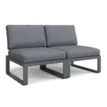 Kezia 56_ Outdoor Armless Modular Loveseat - Whale Gray