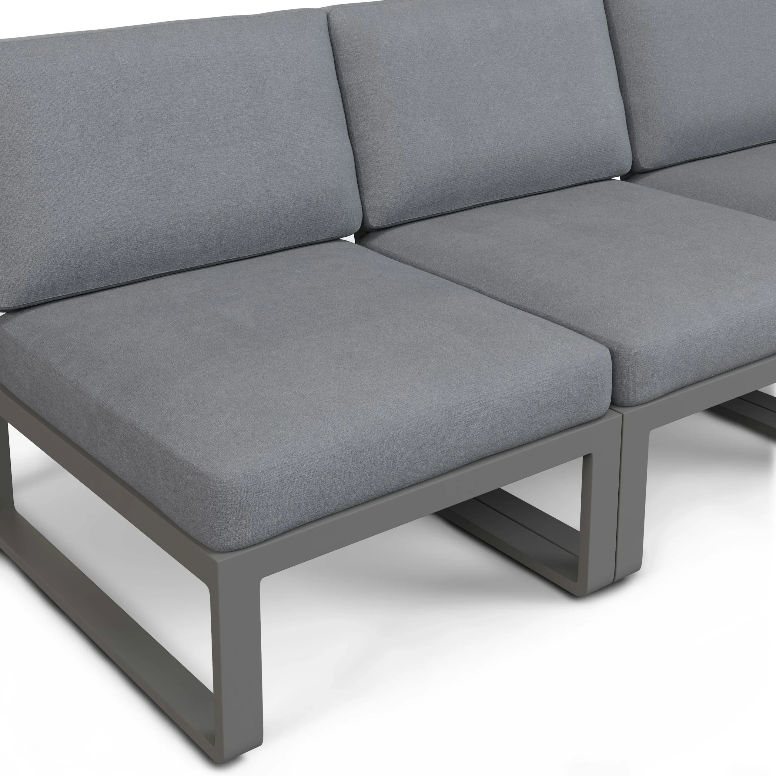 Kezia 84_ Outdoor Armless Modular Sofa - Whale Gray - Image 3