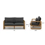 Laholm 70_ Outdoor Loveseat - Dravite Black