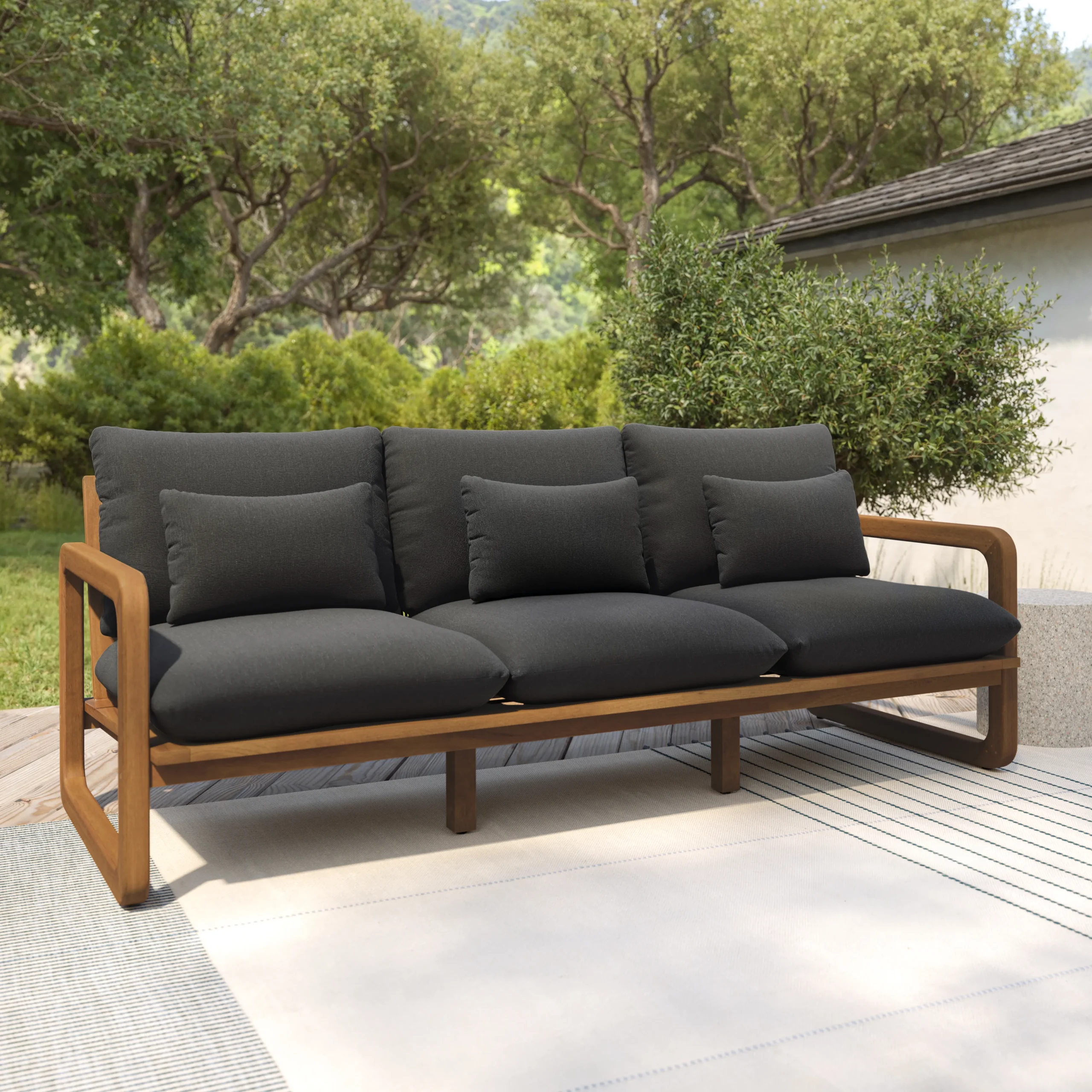 Laholm 88_ Outdoor Sofa - Dravite Black