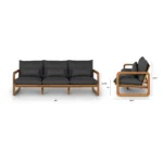 Laholm 88_ Outdoor Sofa Set - Dravite Black