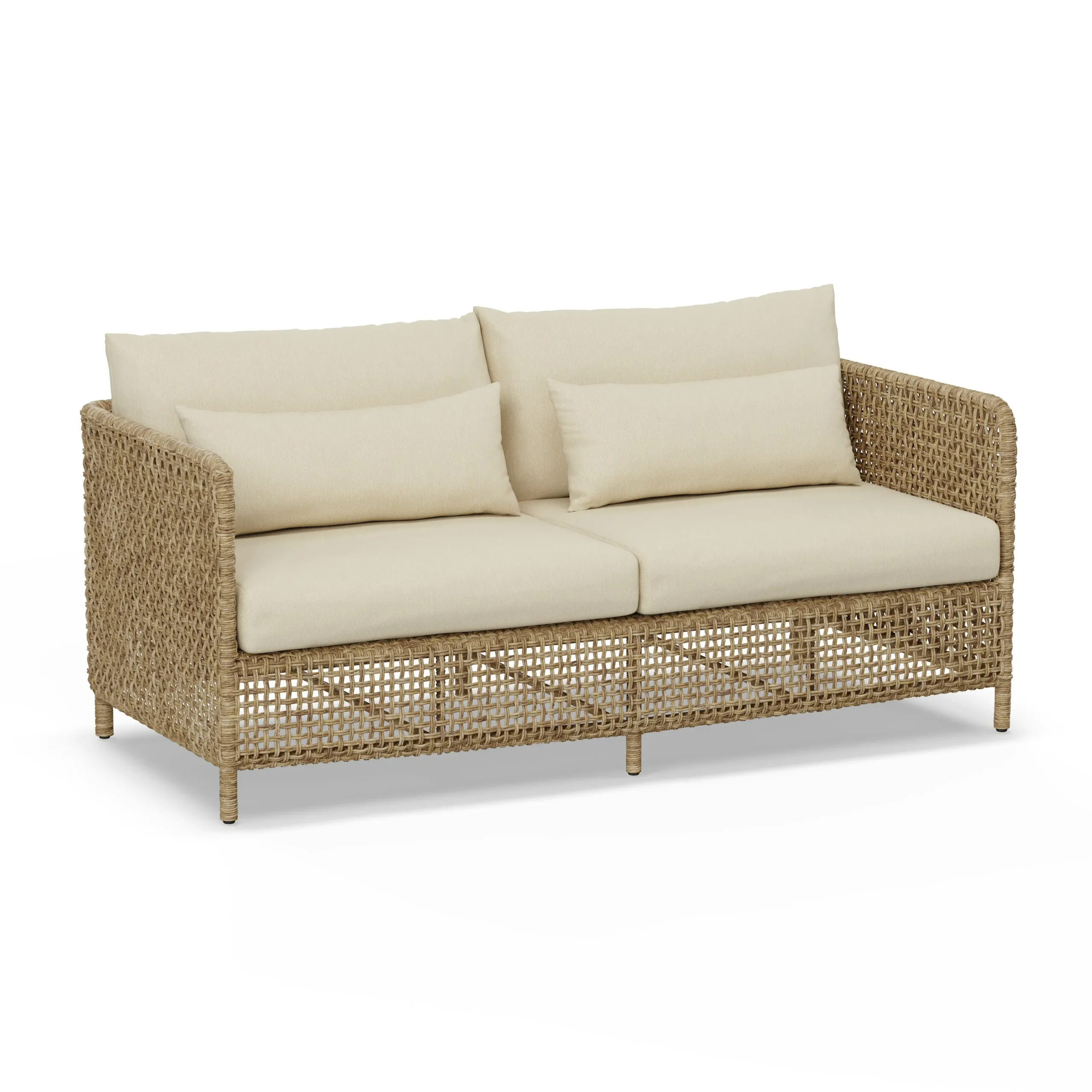 Robbi 67.25_ Outdoor Loveseat Set - Dravite Ivory - Image 13