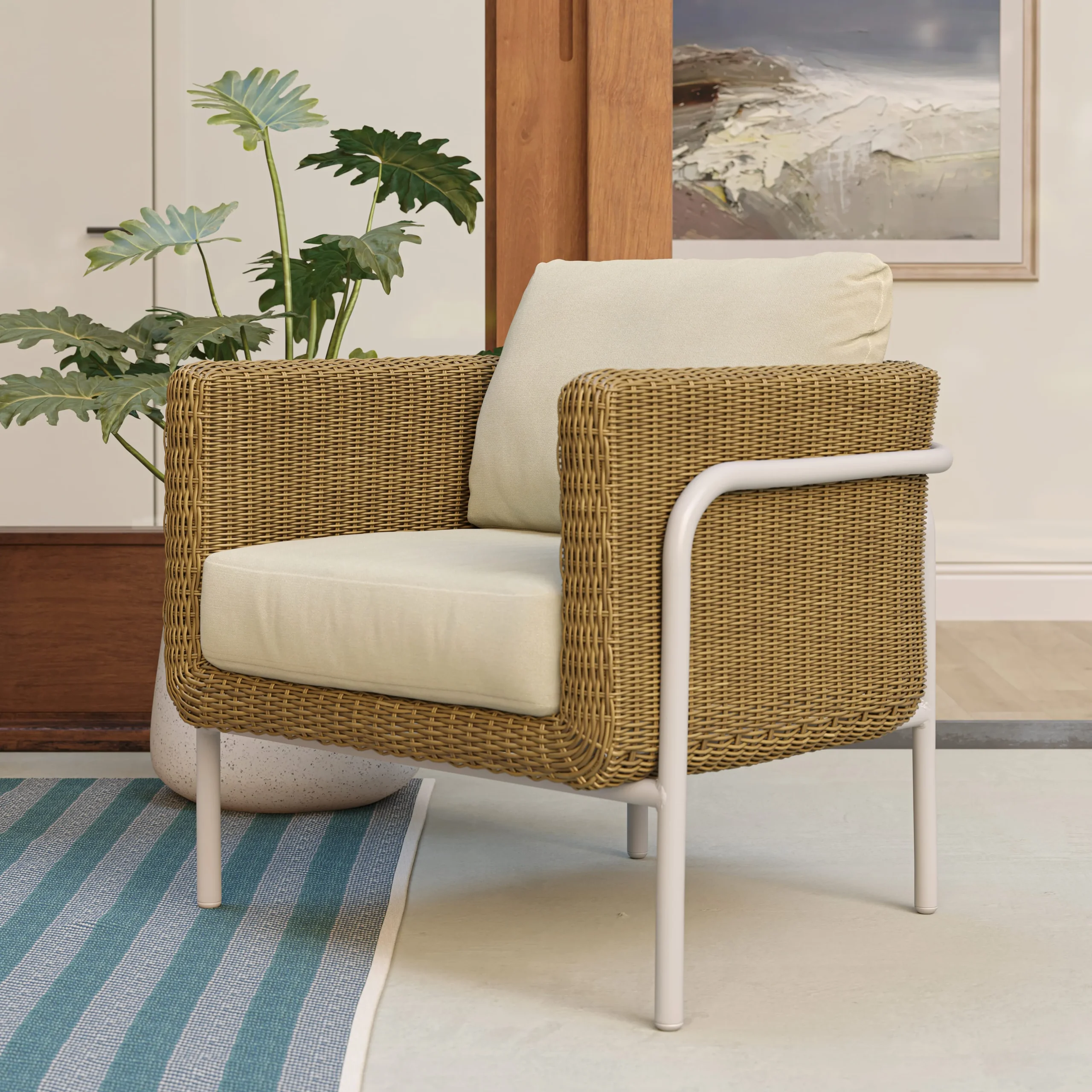 Aby 33_ Outdoor Lounge Chair - Dravite Ivory