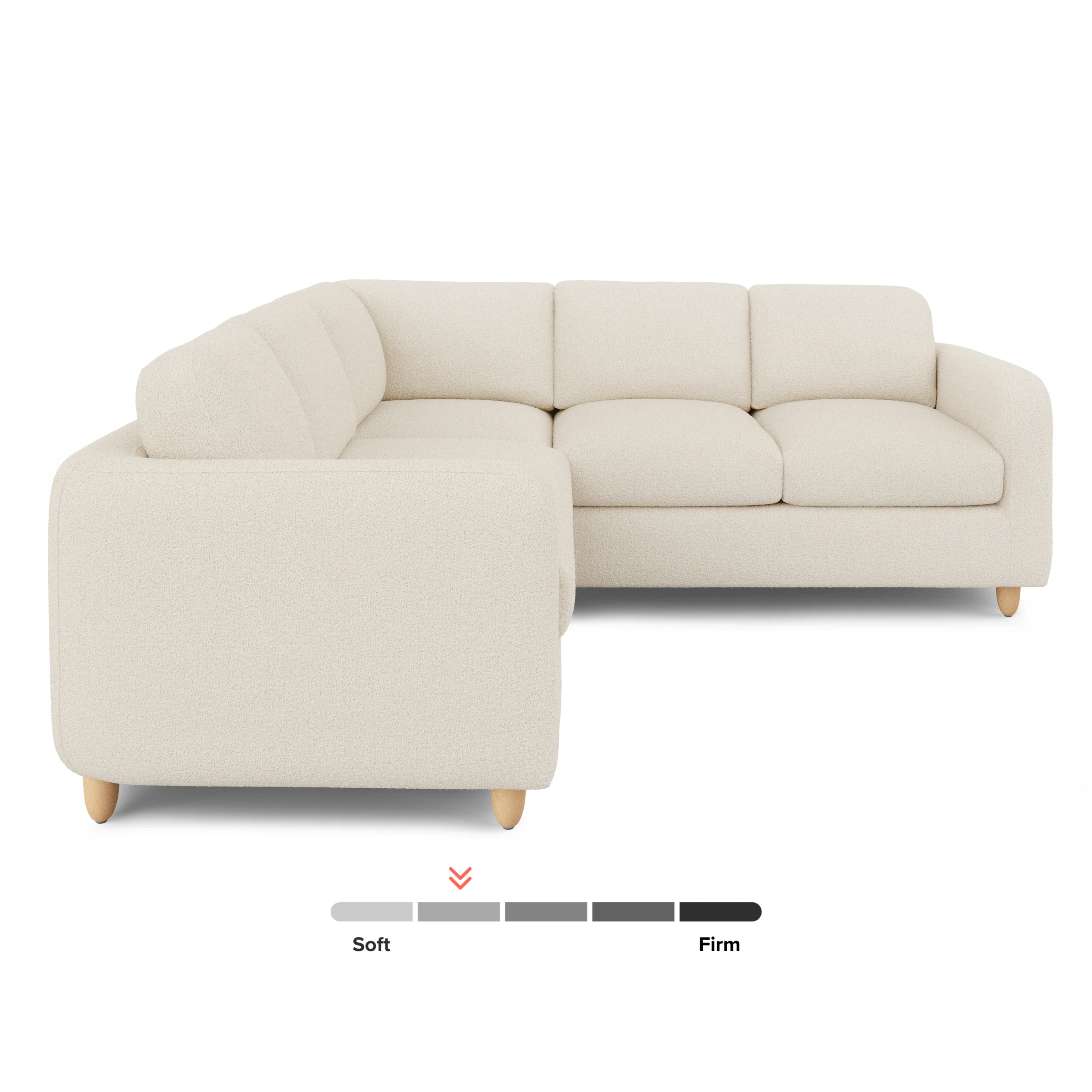 Vati 92_ Corner Sectional - Natural Oak and Ivory Wool Bouclé - Image 8
