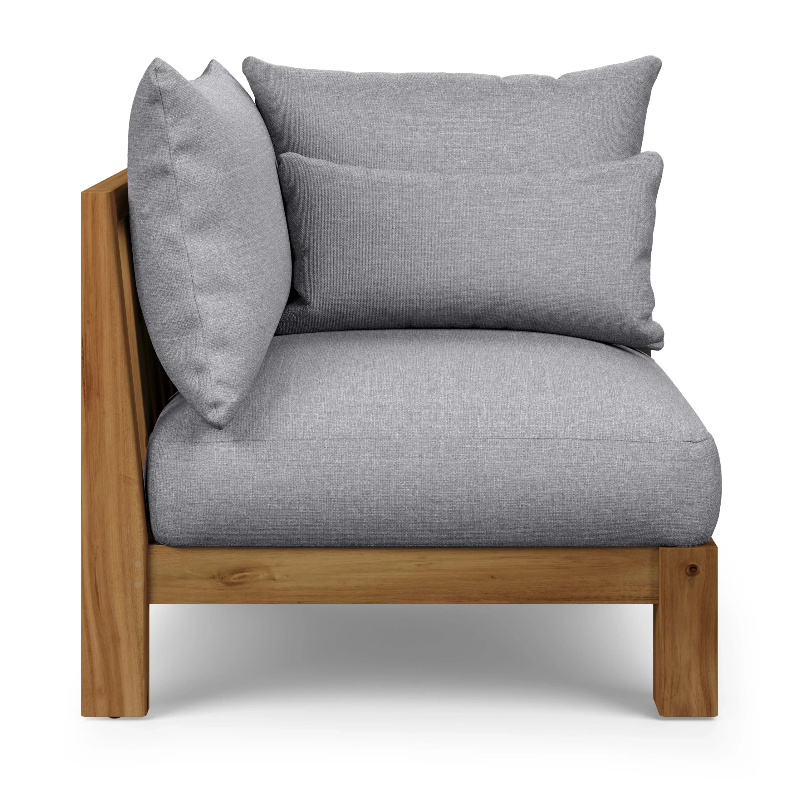 Cove 34.25_ Outdoor Corner Chair Module - Basket Gray - Image 3