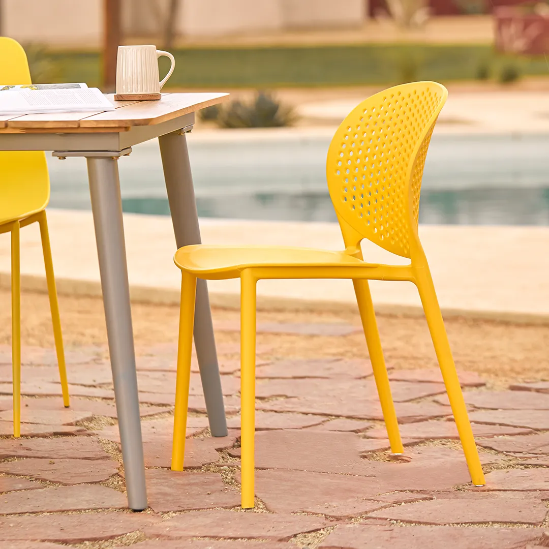 Dot Outdoor Stackable Dining Chair - Sun Yellow