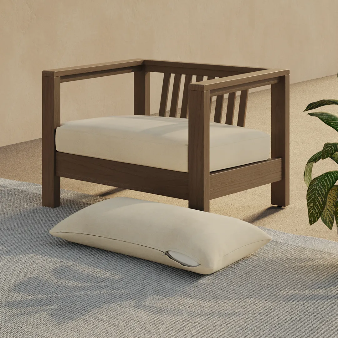 Palmera Outdoor Lounge Chair Cushion Cover Set - Dravite Ivory
