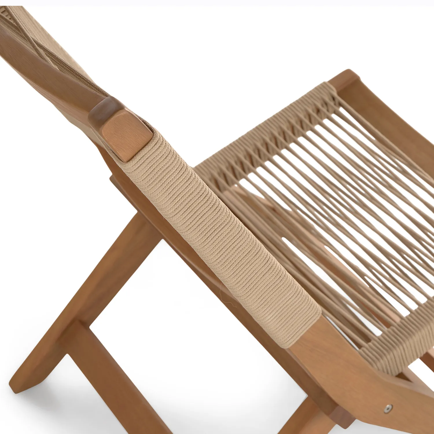 Santo 25.5_ Outdoor Folding Lounge Chair - Ecru - Image 12