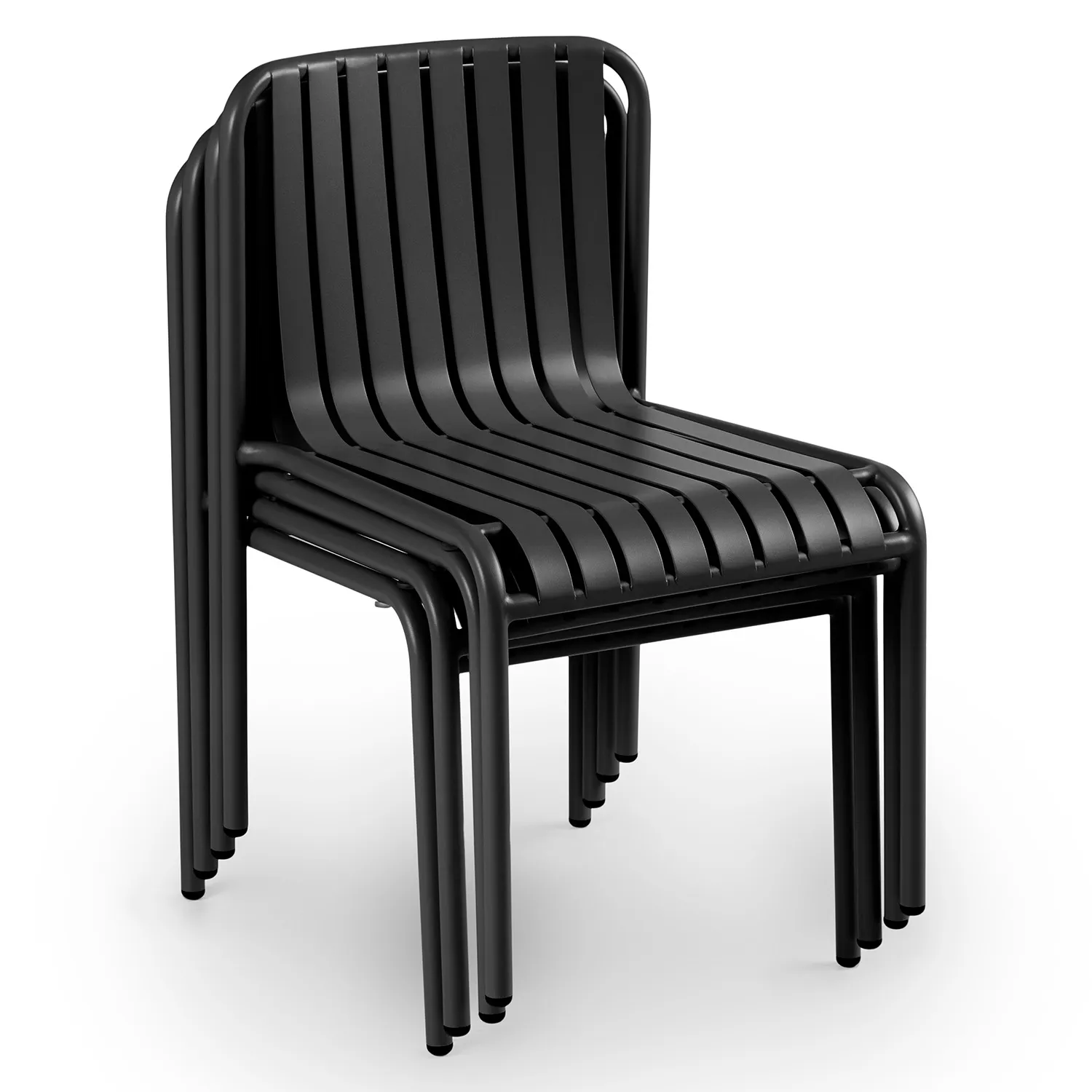 Sarek Outdoor Stackable Dining Chair - Black - Image 5