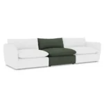 Leigh 39.5_ Armless Chair Module - Green Wool Bouclé
