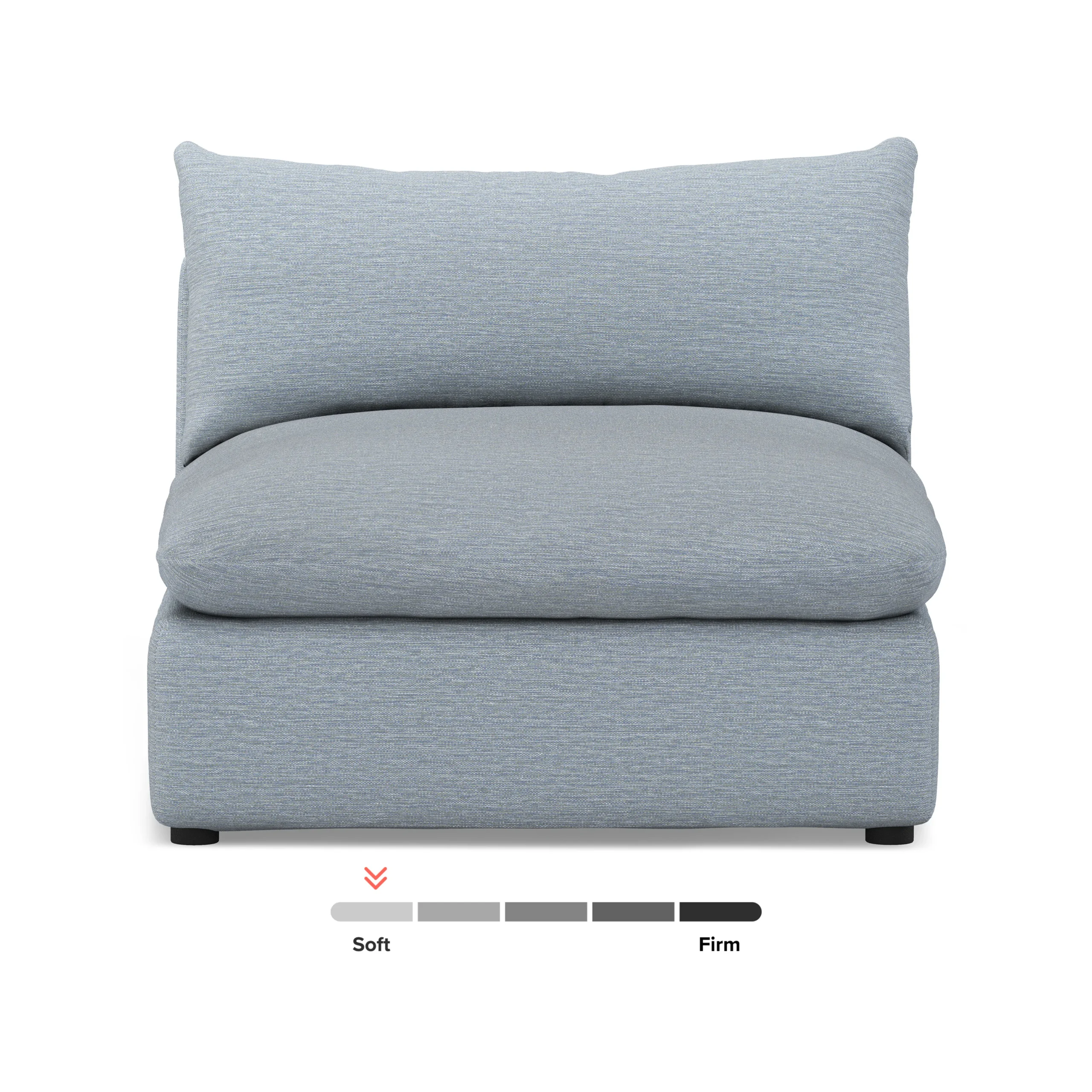 Leigh 39.5_ Armless Chair Module - Silver Light Blue - Image 12
