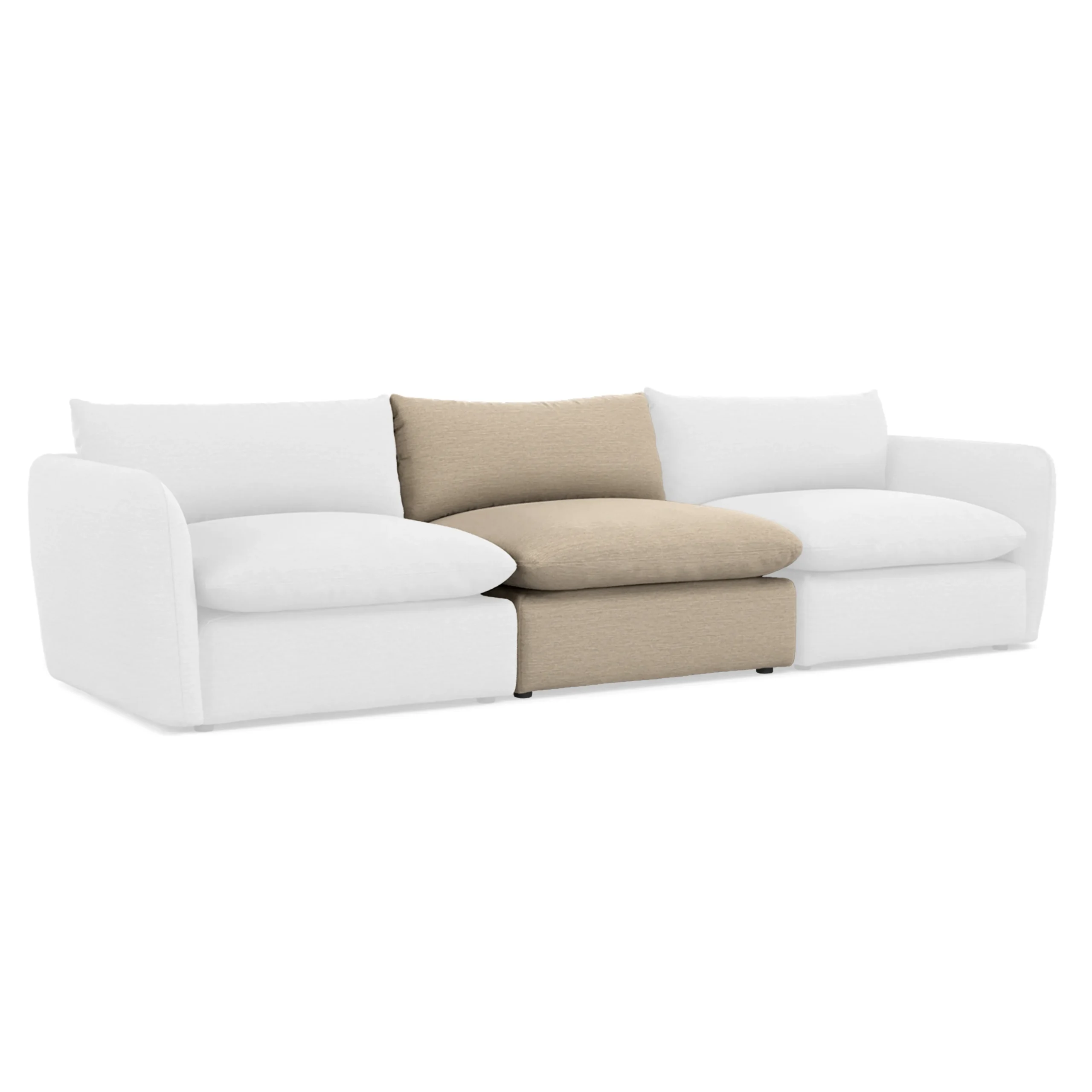 Leigh 39.5_ Armless Chair Module - Silver Taupe - Image 3