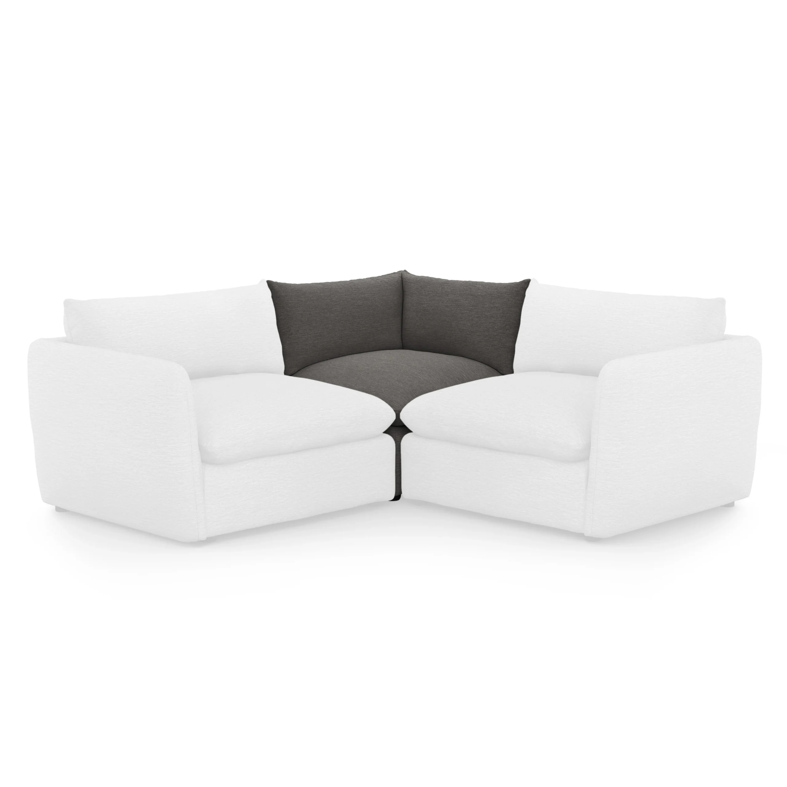 Leigh 41_ Corner Chair Module - Silver Gray - Image 3