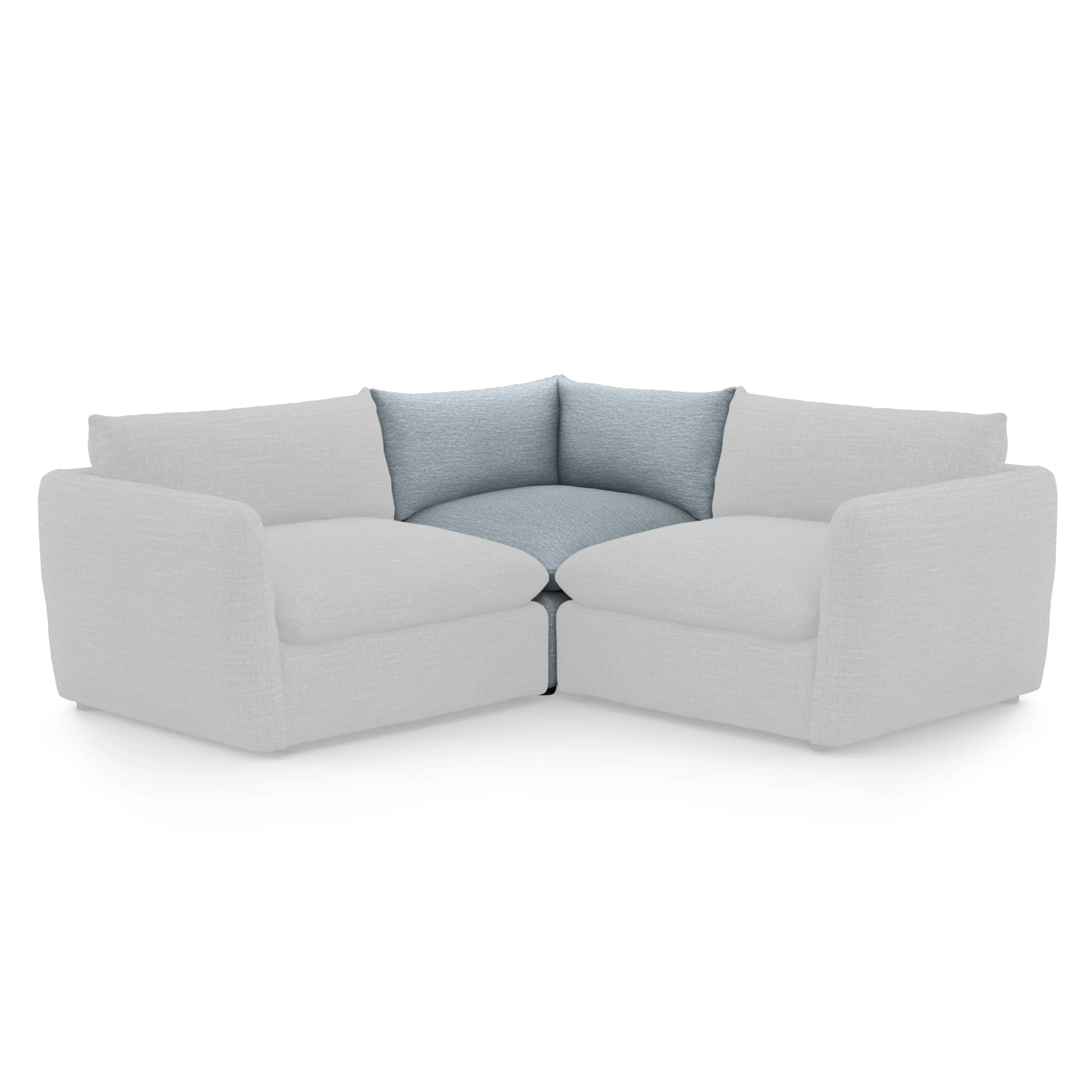 Leigh 41_ Corner Chair Module - Silver Light Blue - Image 12