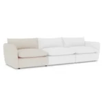 Leigh 46_ Left Arm Module - Ivory Wool Bouclé