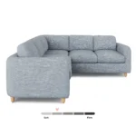 Vati 92_ Velvet Corner Sectional -  Natural Oak and Hale Fir Green