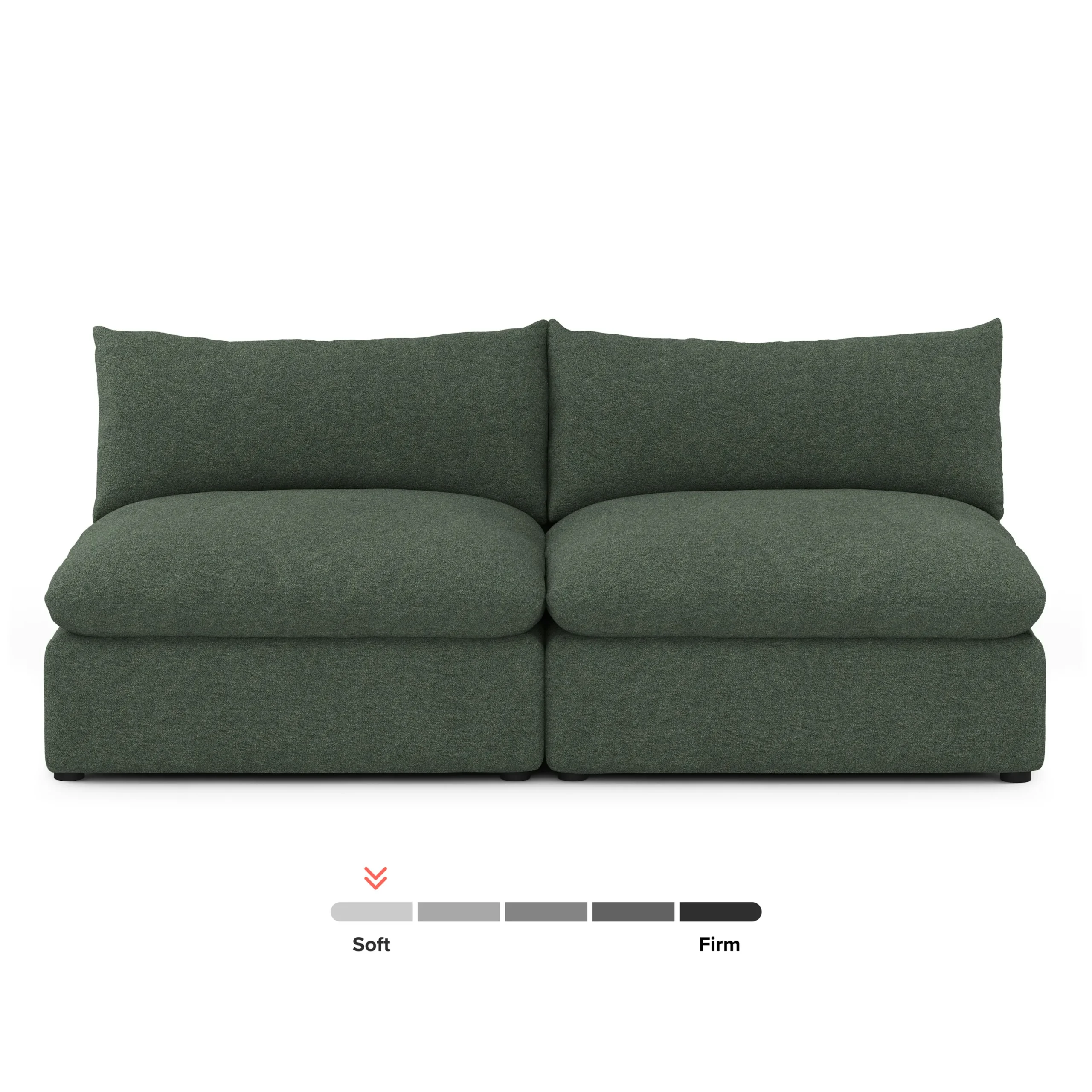 Leigh 79_ Armless Modular Sofa - Green Wool Bouclé - Image 12