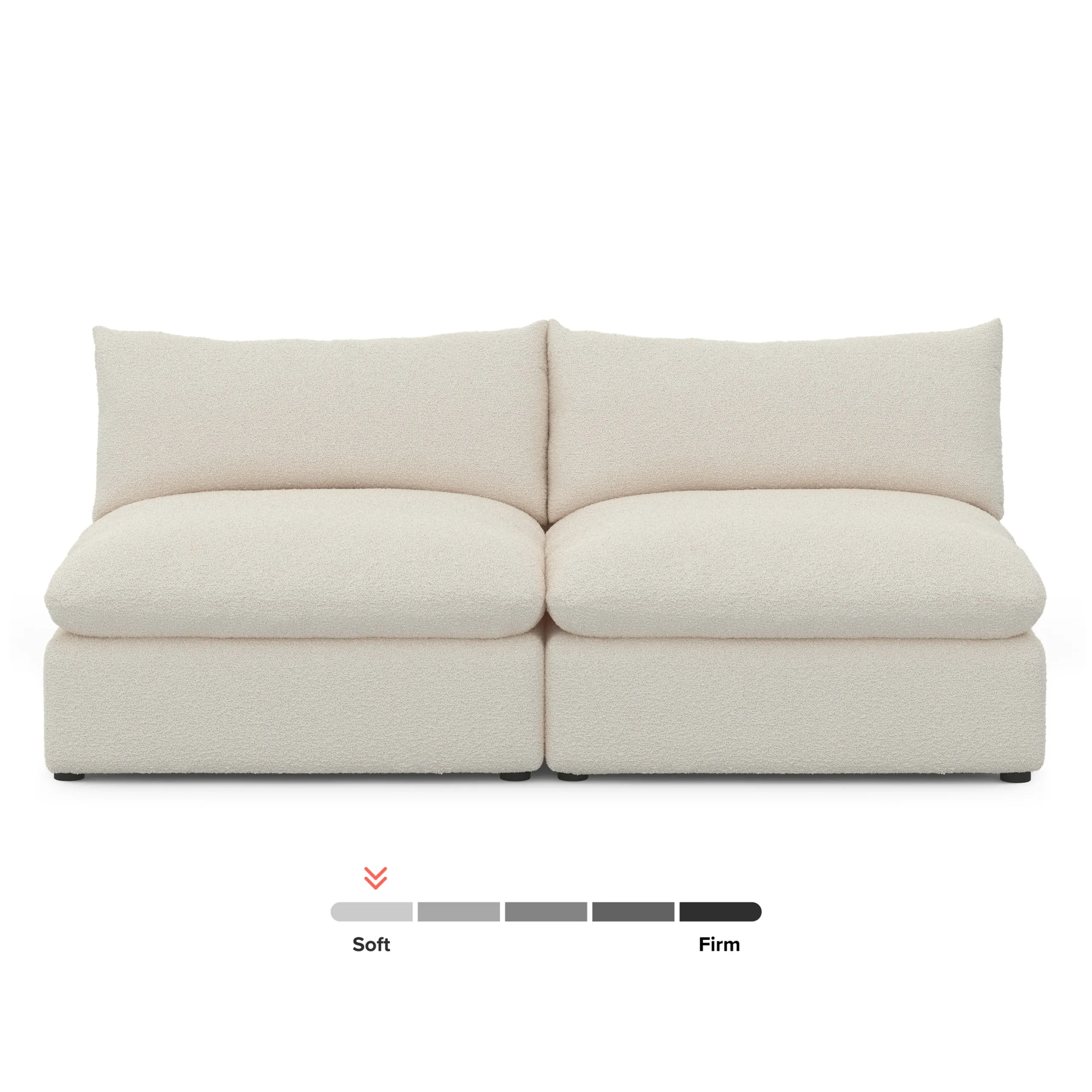 Leigh 79_ Armless Modular Sofa - Ivory Wool Bouclé - Image 12
