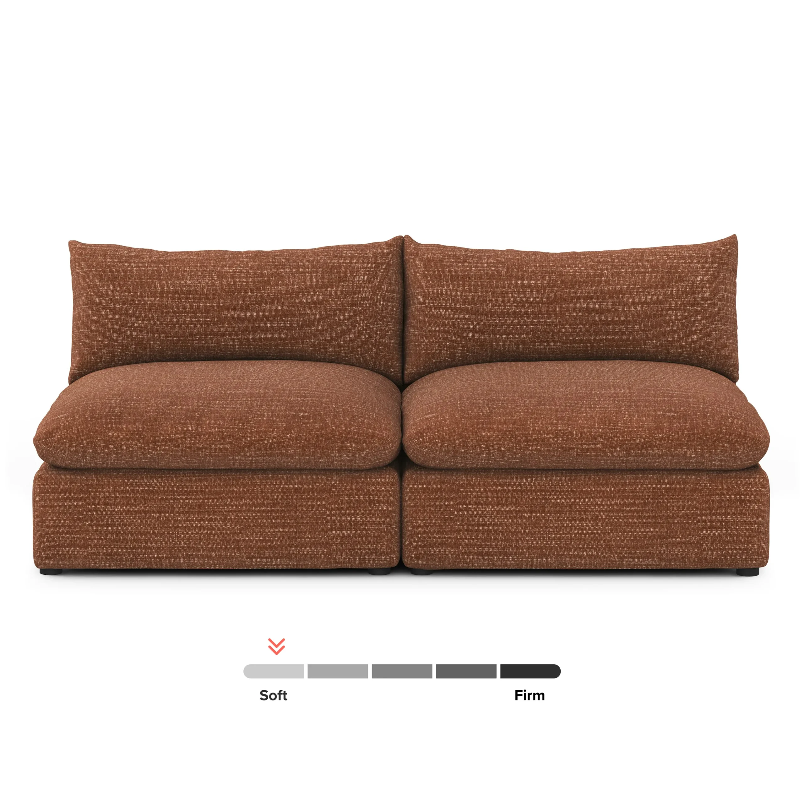 Leigh 79_ Armless Modular Sofa - Napa Rust - Image 4