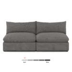 Leigh 79_ Armless Modular Sofa - Silver Gray