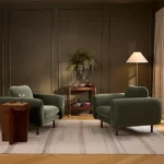 Sanders 37_ Velvet Lounge Chair - Plush Pacific Green