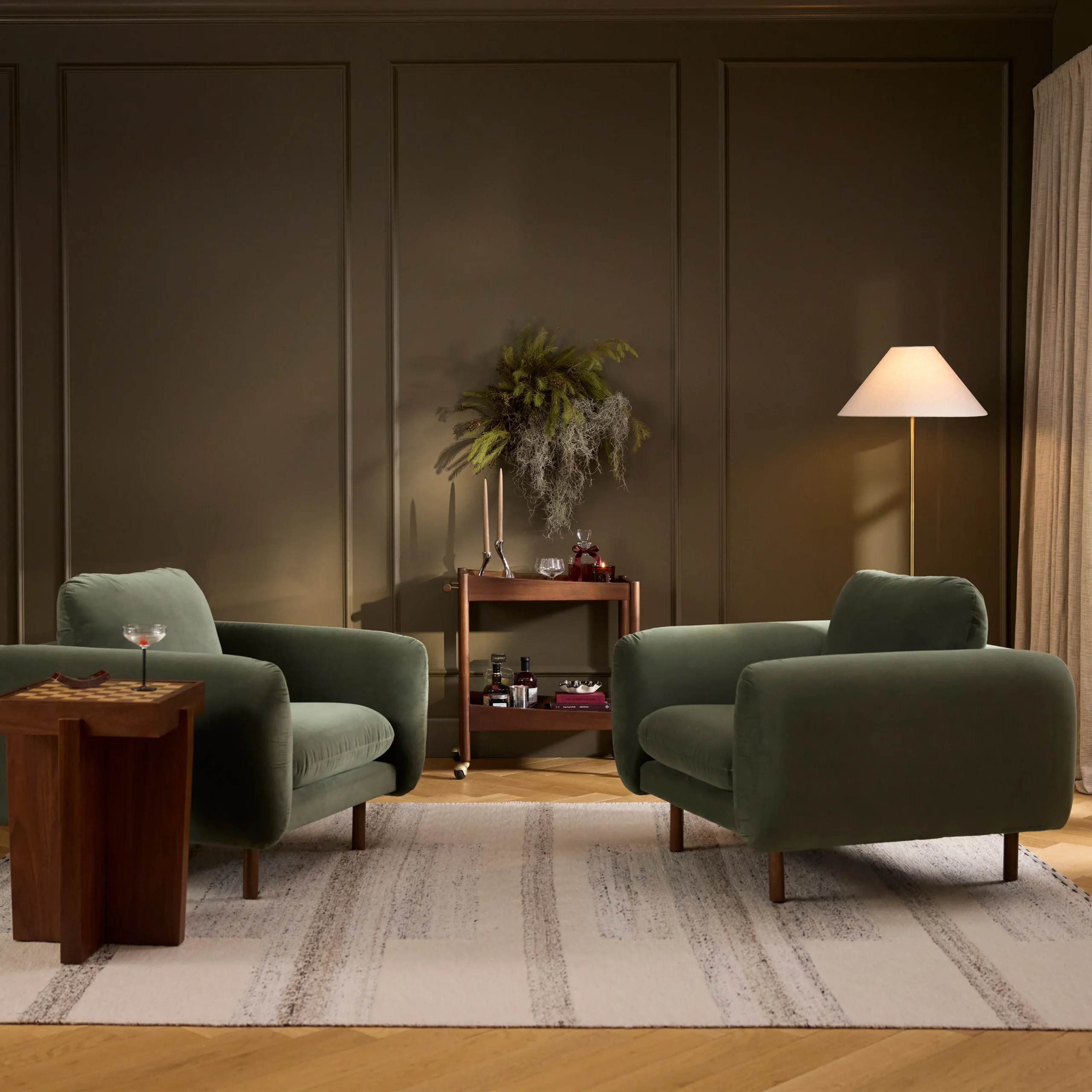 Sanders 37_ Velvet Lounge Chair - Plush Pacific Green - Image 16