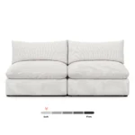 Leigh 79_ Armless Modular Sofa - Silver Ivory